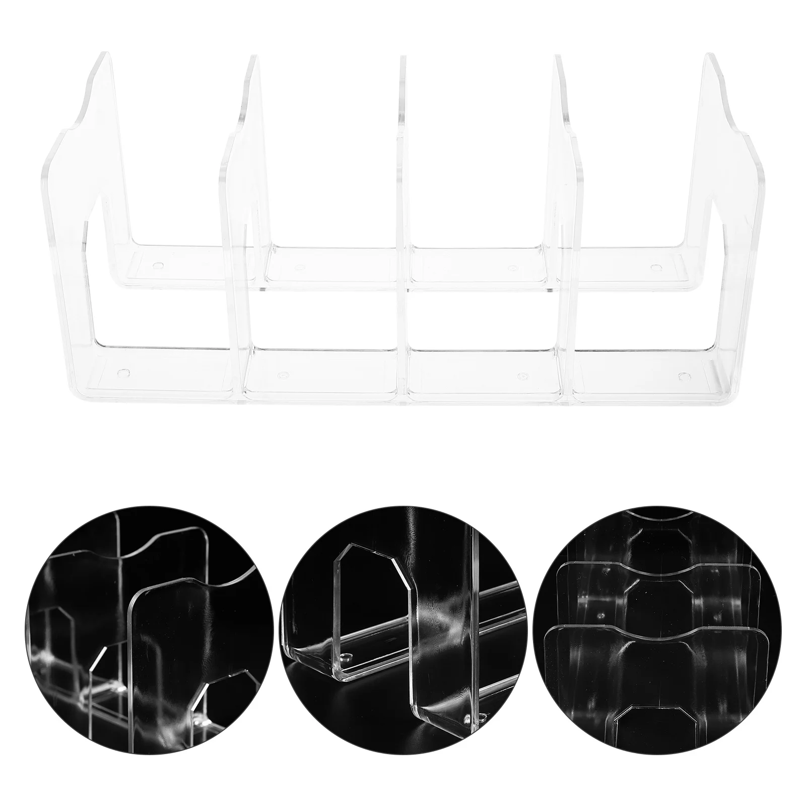 

4Pcs Desktop File Holder Transparent Document Rack Office Organizer Bookshelf Multifunction File Stand for School