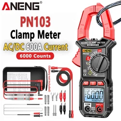 ANENG PN103 AC/DC Current Clamp Meter Digital Multimeter 600A Voltage Tester 6000 Counts Hz Capacitance NCV Ohm Diode Testers