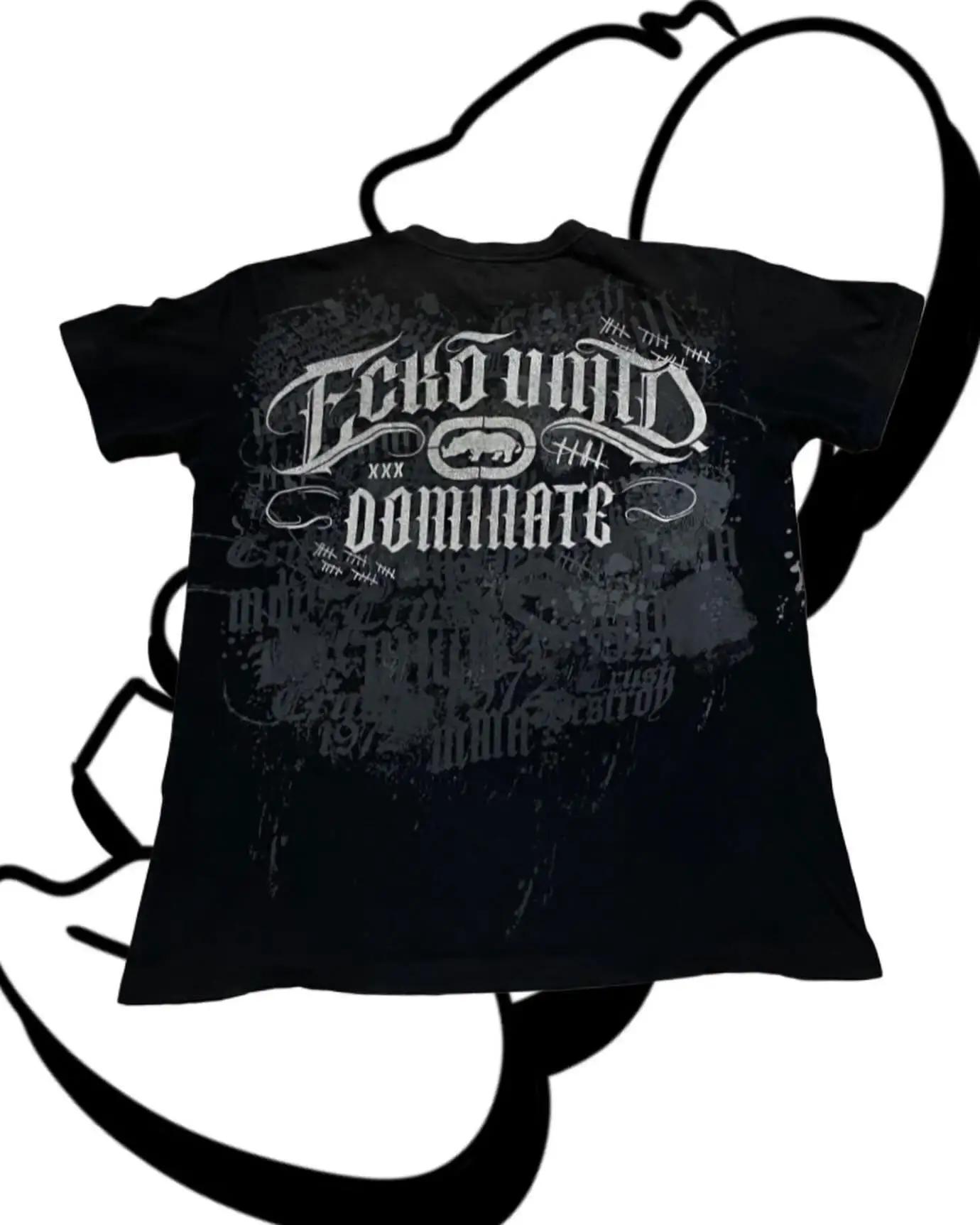 

Fashionable Gothic Hip-Hop Style Short Sleeve American Harajuku Retro Oversized Double-sided Print Couple Casual Short Sleeve