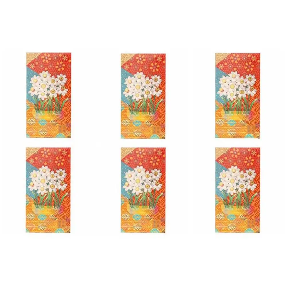 

6Pcs/set New Year Decorations Red Envelope Spring Festival Supplies Chinese Dragon Year Luck Money Bag Peacock Bronzing