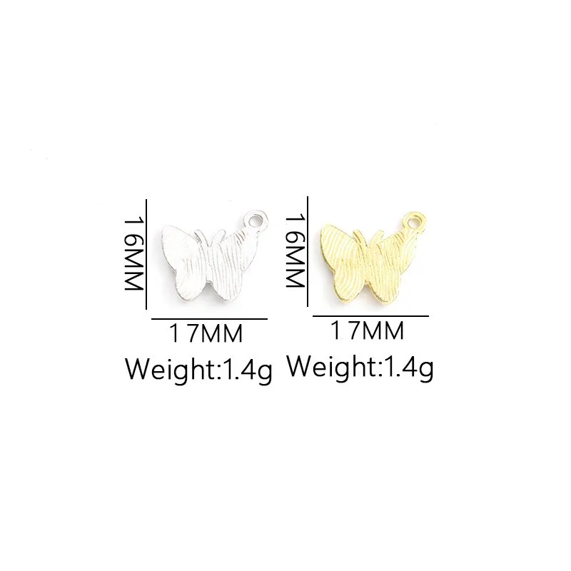 100PC/lot butterfly Pendant Charm crystal hanging charms DIY Alloy jewelrys Fit For Bracelet Necklace keychains making