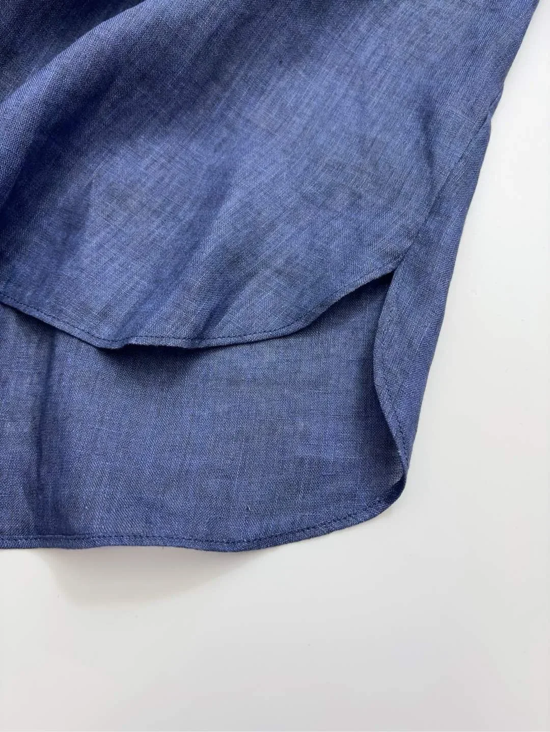 2025, neue blaue Ramie-Bluse für Damen, Schnürung, V-Ausschnitt, Laternenärmel, Vintage-Damenhemd