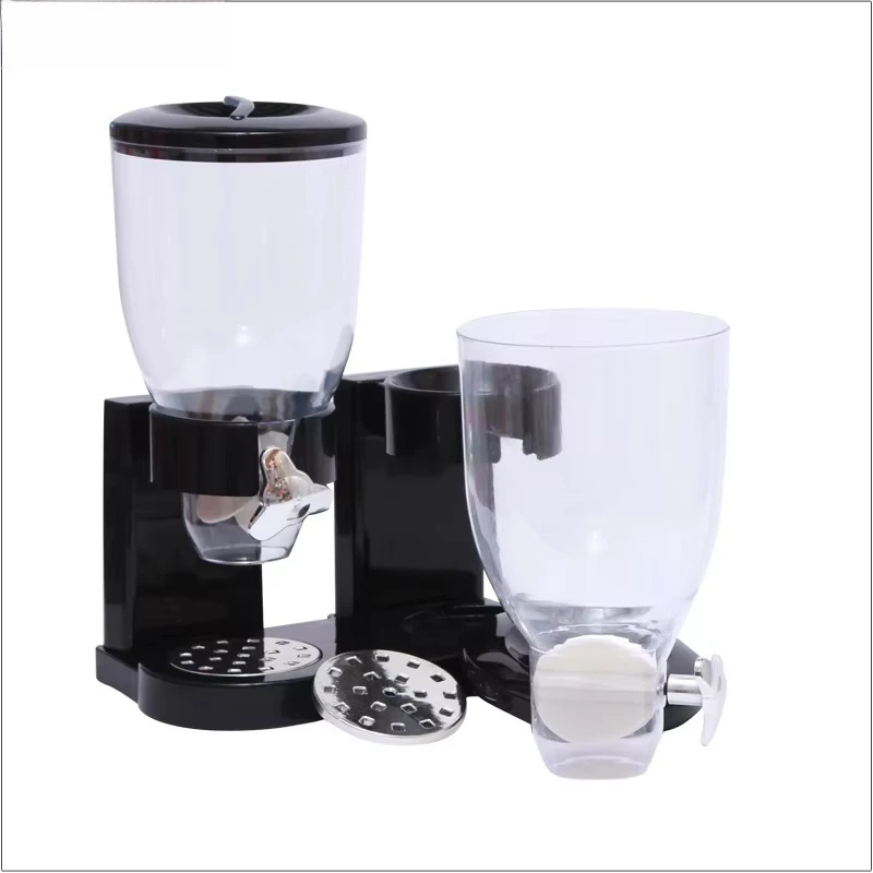 High definition restaurant breakfast hotel cereal dispenser double airtight bulk tableware stainless steel dry food dispenser