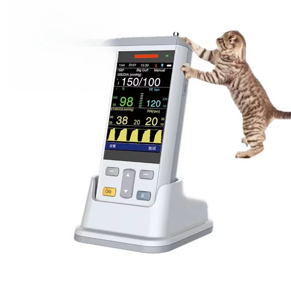 OfficAT Veterinary Instruments, Handheld ETCO2 Monitors SPO2 NIBP Gas Analyzers, Portable Animal and Petl Devices PC100EV CE