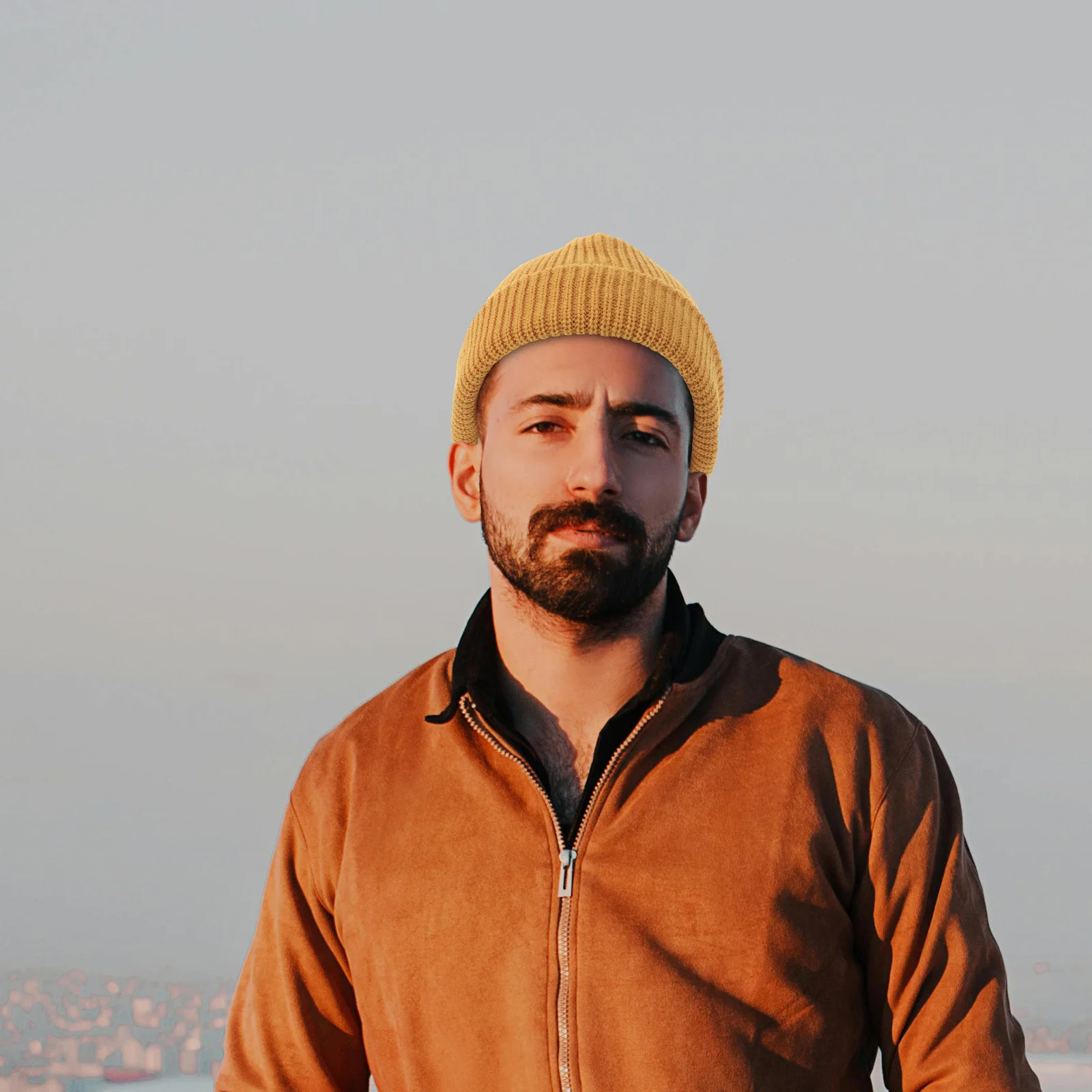 

Unisex Winter Soft Knitted Fisherman Beanie Hat Warm Brimless Rolled Edge Hat Suitable for Cold Weather Outdoors