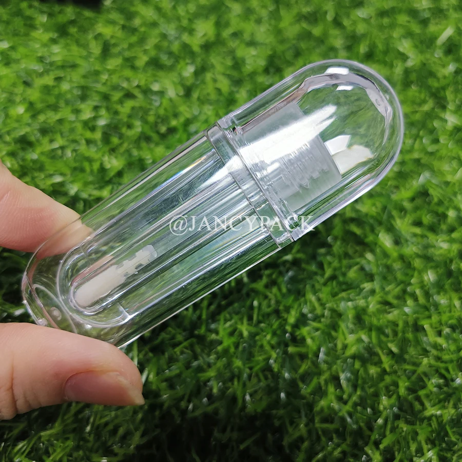 2ml atacado vazio tubo de brilho labial recipiente único transparente plana lipgloss varinha tubos totalmente claro lipgloss tubos logotipo personalizado