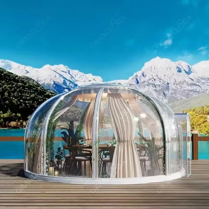 

Роскошный уличный прозрачный поликарбонатный шатер-купол «Звездный пузырь» для отдыха на природе, водонепроницаемый, миниатюрный