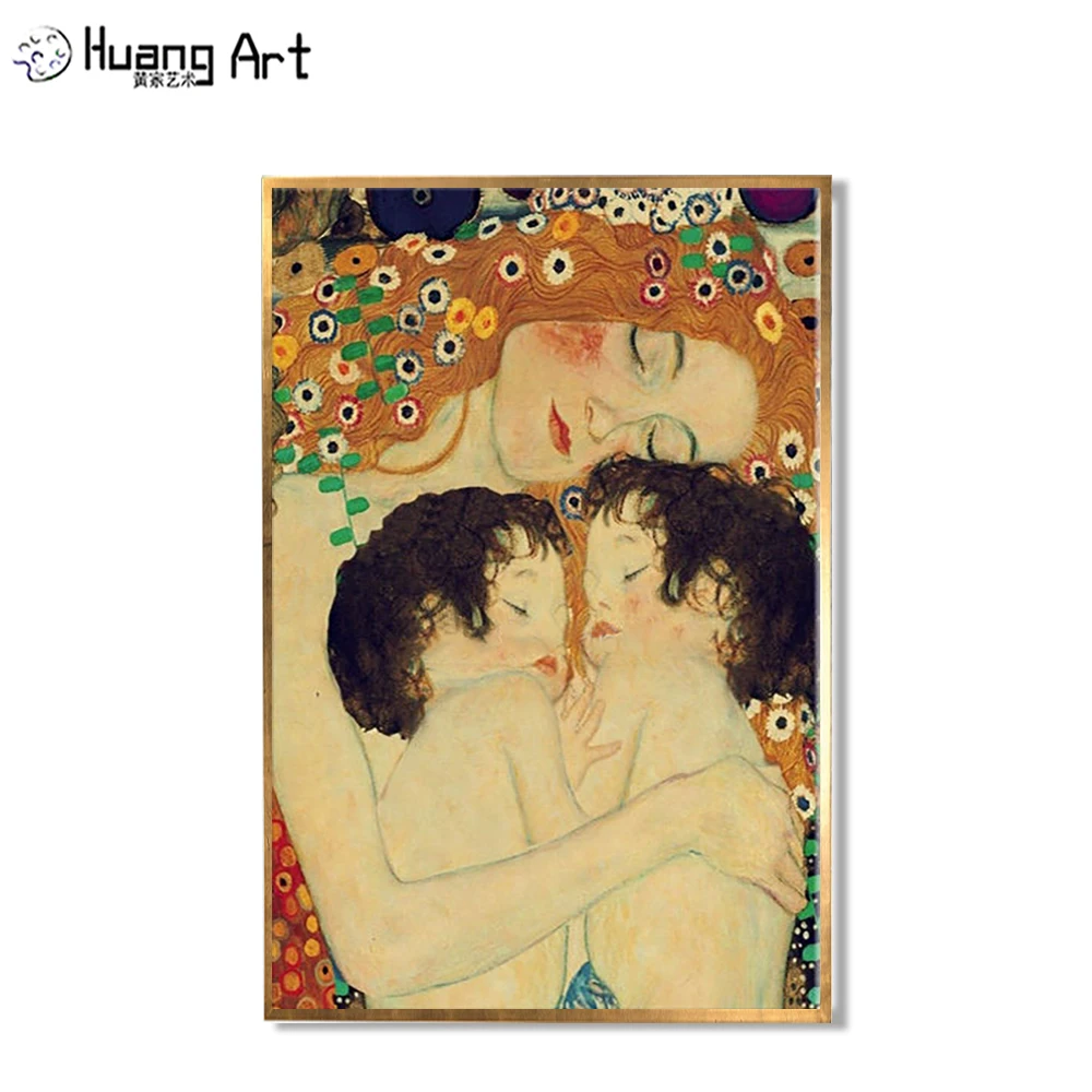 

Professional Artist 100% Hand-painted High Quality Reproduction Artwork Gustav Klimt Mother And Child Oil Painting On Canvas