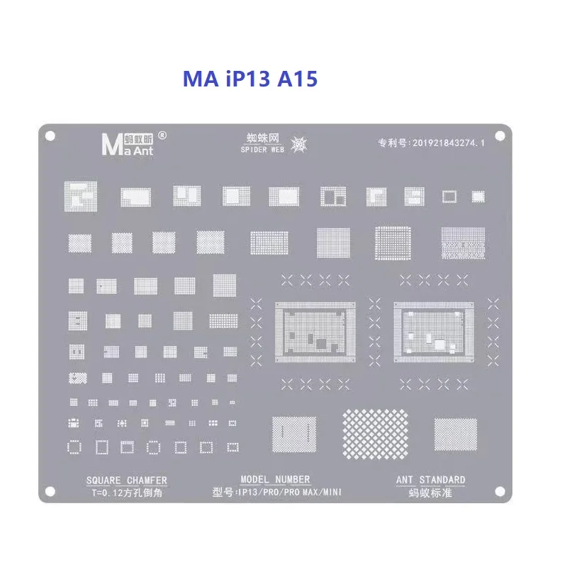 MaAnt BGA Reballing Phone Stencil dla iPhone 15 14 13 12 11 Pro MAX XS XR X 8 7 6S 6 CPU A8 A9 A10 A11 A12 A13 A14 A15 Chip