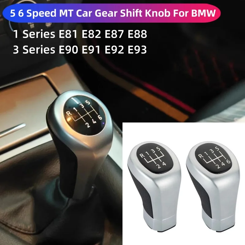 

For BMW E81 E82 E87 E88 E90 E91 E92 E93 5 6 Speed MT Car Gear Shift Knob 1 3 Series Gearshift Shifter Lever Stick Pen Arm Head