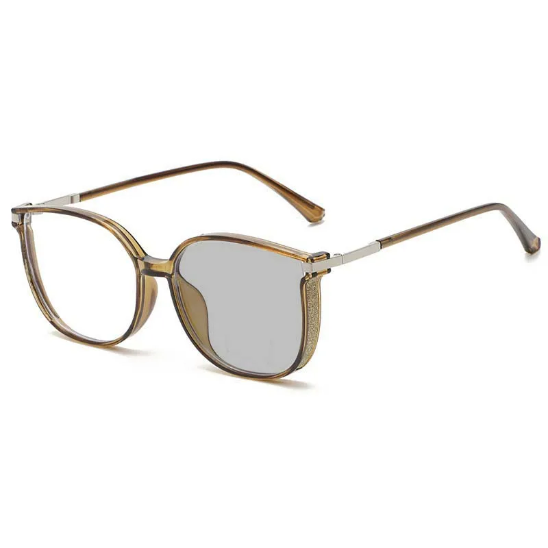 Lunettes de myopie photochromiques à monture scintillante pour femmes, surdimensionnées, UV d'extérieur, vue de près, mode, dioptrie à-4.0
