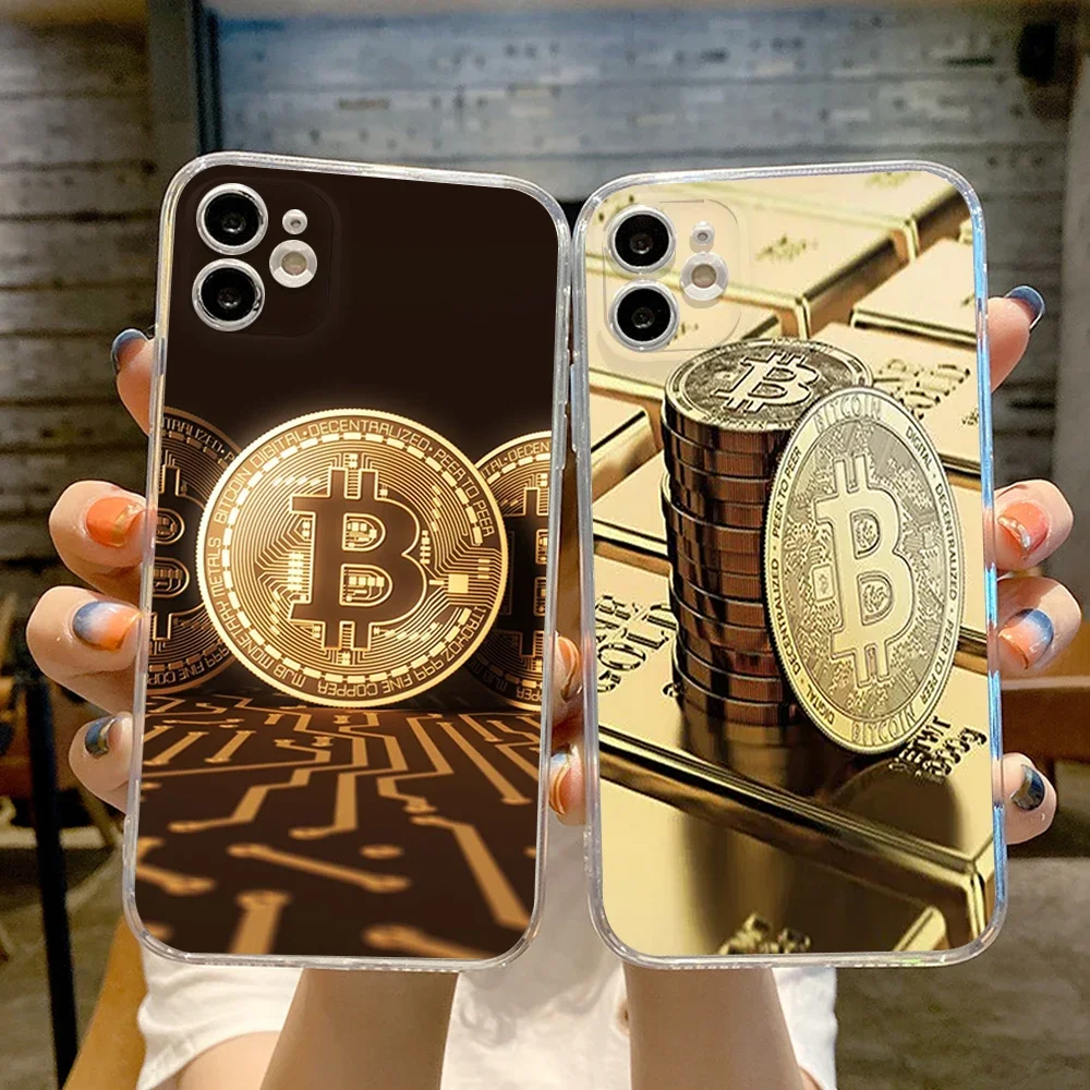 I Love Accept Bitcoin BTC Phone Case Transparent for iPhone 15 14 13 12 11 pro Mini XS MAX 8 7 14 15 Plus X SE 2020 Phone Case