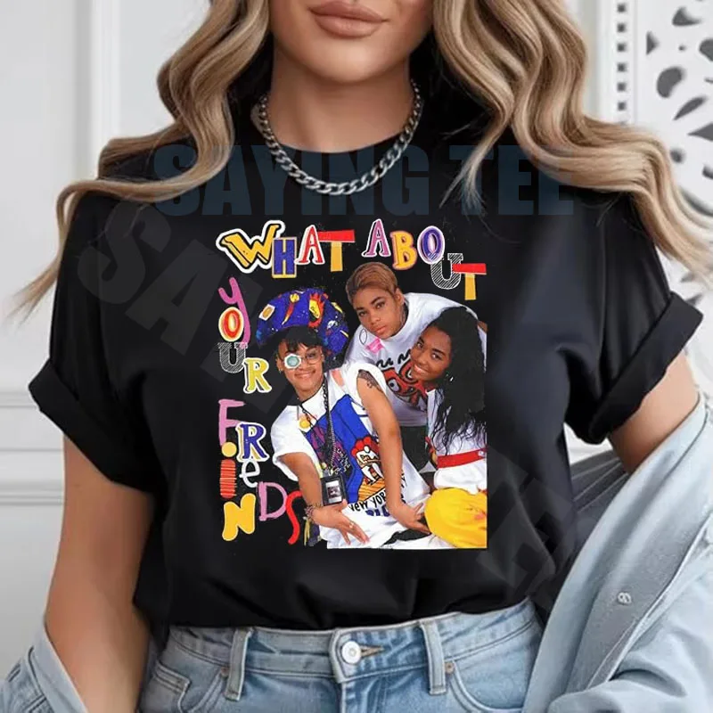 Damen Vintage TLC Musik Mode Kurzarm T-Shirt Y2k Persönlichkeit R&B Rock Musik Konzert Streetwear Kleidung Freizeitoutfit – Detail 8