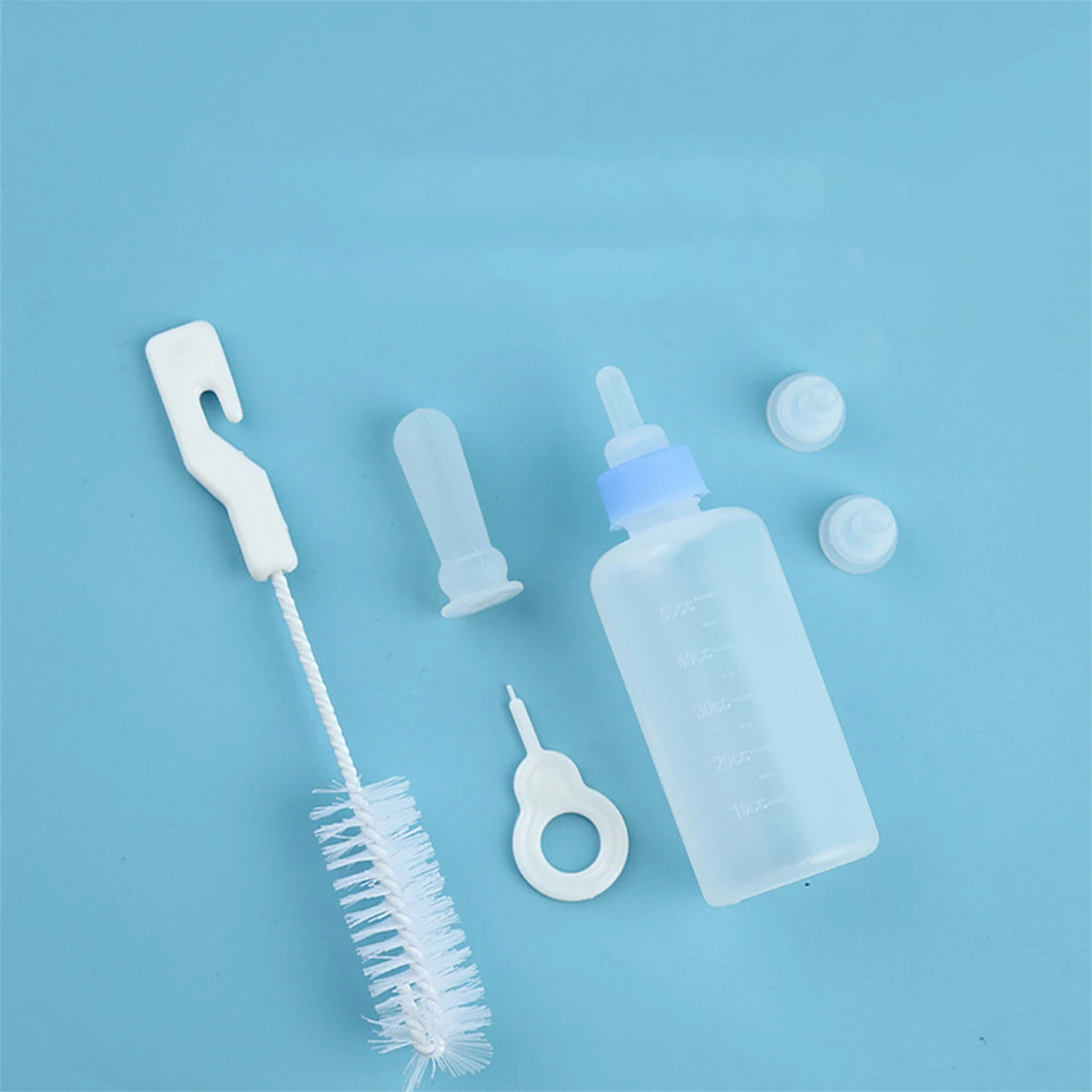 1 مجموعة 50cc الحيوانات الأليفة القط زجاجة حليب الكلب القط سيليكون زجاجة الحليب المحمولة هريرة تغذية مياه الشرب الحليب زجاجة رضاعة أحمر/أزرق #4