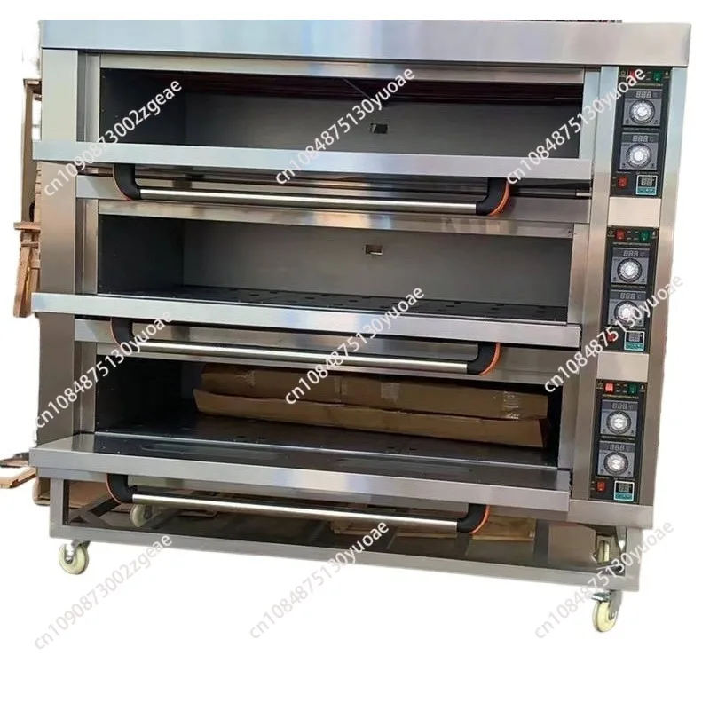 Industrial 3 Deck 9 Tray Commercial Bread Electric Baking Oven / Large  Oven for Bakery Use
