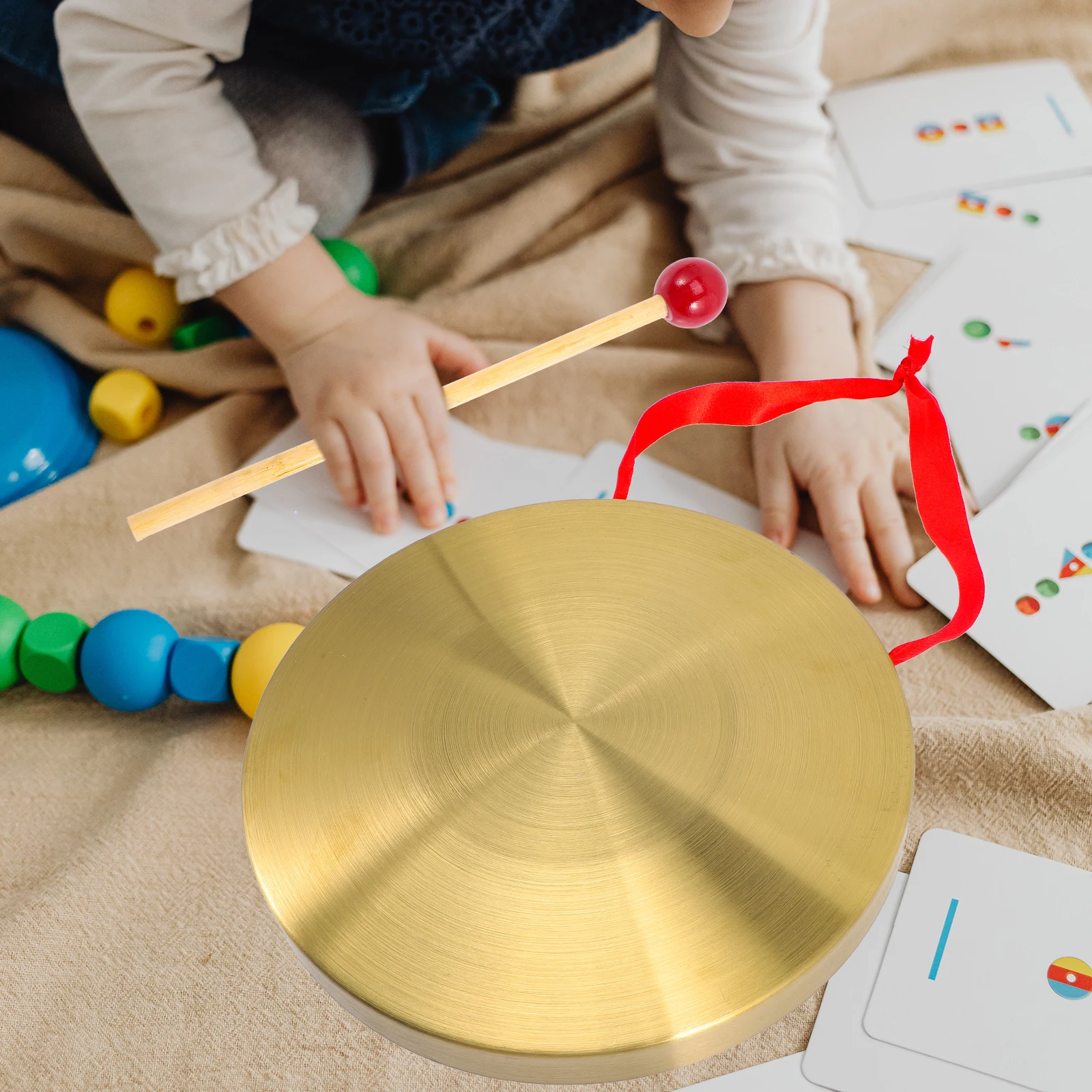 

Flood Prevention Warning Portable Gong Percussion Mini Handheld Instrument Copper Metal for