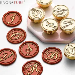 26 Letter A-Z Sealing Wax Stamp Brass Handwritten Alphabet Seal Stamp Replace Heads With Handle For Wedding Gifts Scrapbooking