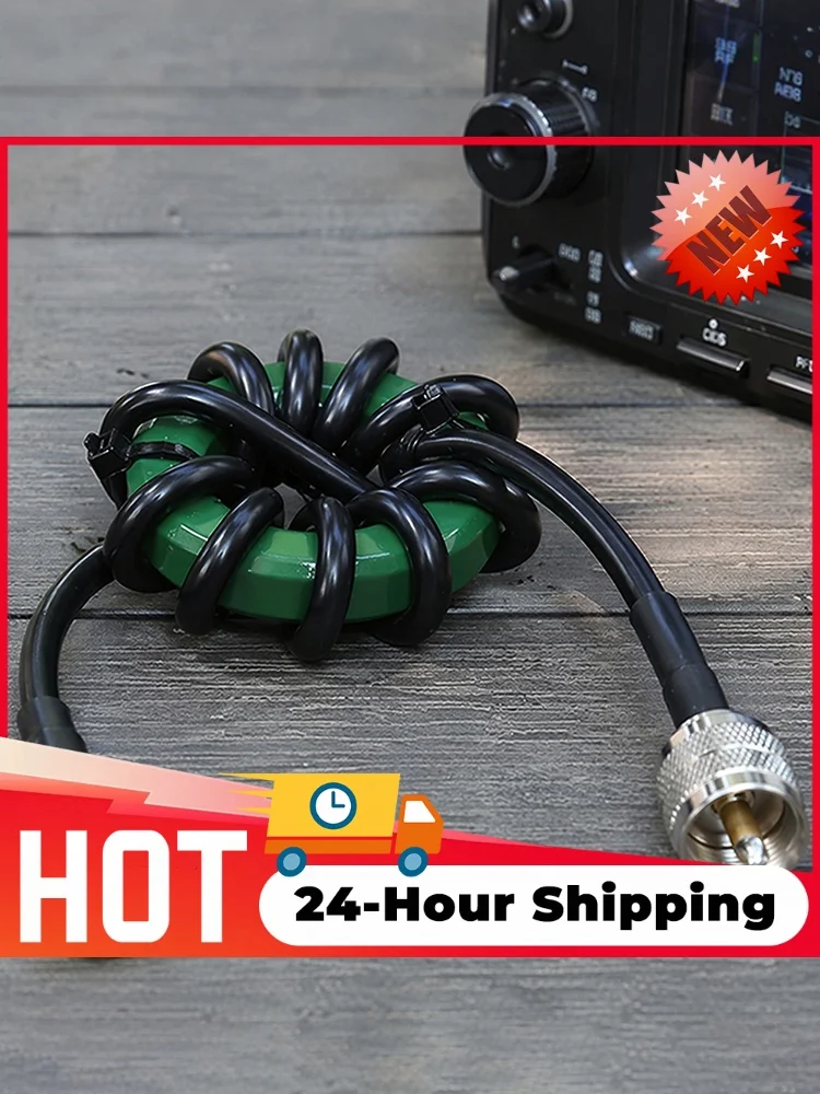 1.8-30MHz HF Common Mode Choke Balun Nickel Zinc Ferrite Core HF Choke Balun for Ham Radio Shortwave Communication Antenna EMI