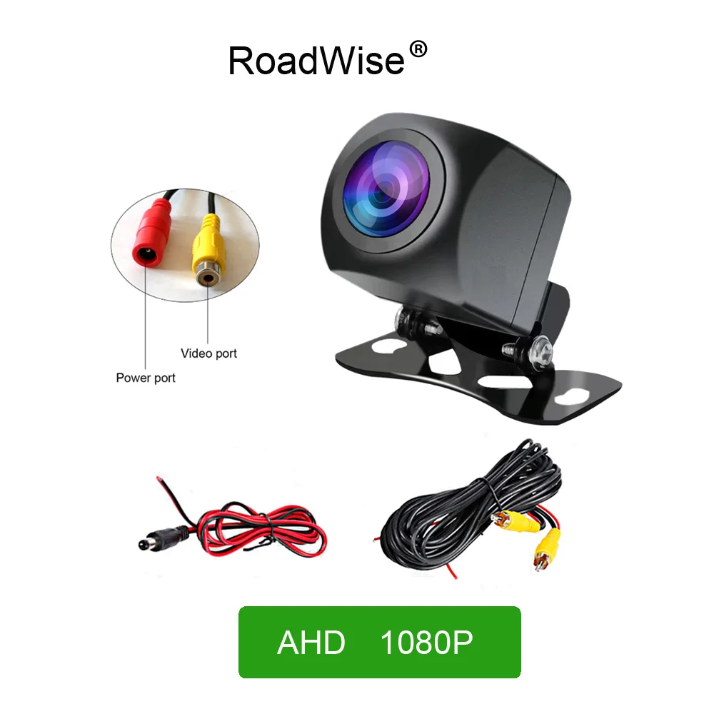 Roadwise-cámara de visión trasera para coche, dispositivo Universal de respaldo, visión nocturna, impermeable, dvd, radio, Color HD, AHD, 1080P