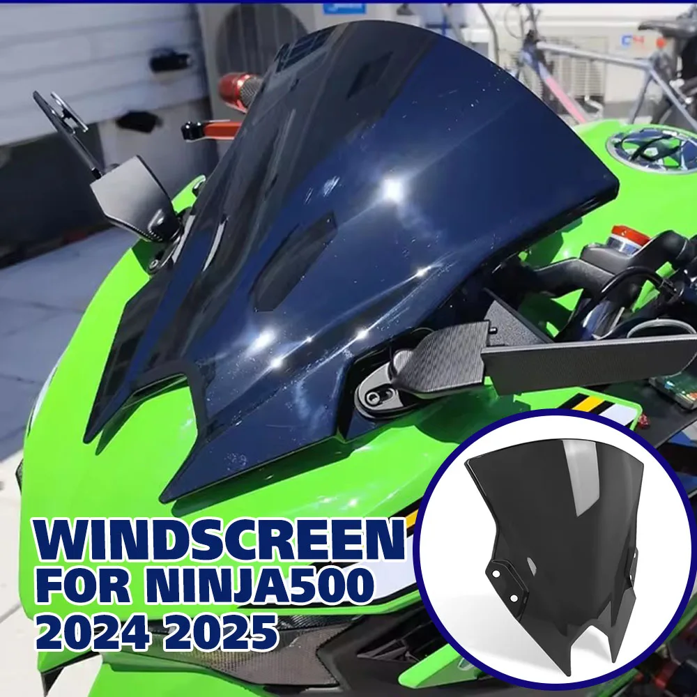 Für Kawasaki Ninja 500 SE Ninja 500 2024-2026 Motorrad Frontscheibe Spoiler Windabweiser Double Bubble Windschutzscheibe Bildschirm