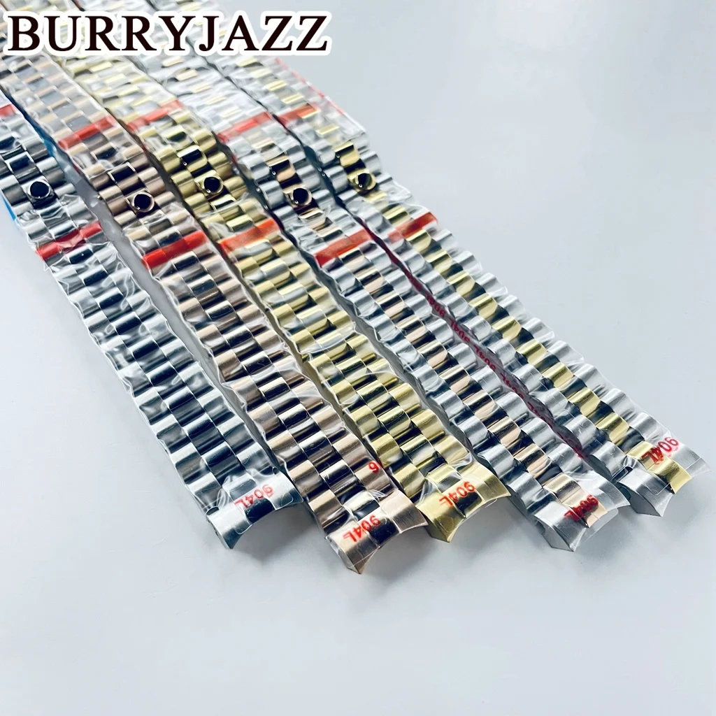سوار ساعة Burryjazz ، 13 ، فضي ، ذهب وردي ، 90 لتر ، فولاذ مقاوم للصدأ ، إبزيم قابل للطي ، جراب ساعة 26