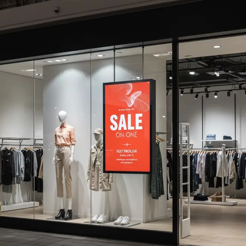 

Ультратонкая рамка, высокая яркость, подвесное окно магазина, ЖК-дисплей, рекламный экран, двухсторонний медиаплеер с цифровыми вывесками