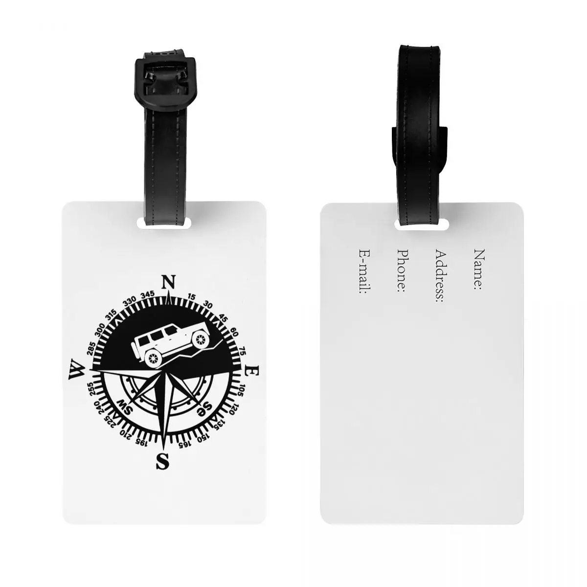 Custom Offroad Mountain Compass Luggage Tag Privacy Protection Baggage Tags Travel Bag Labels Suitcase