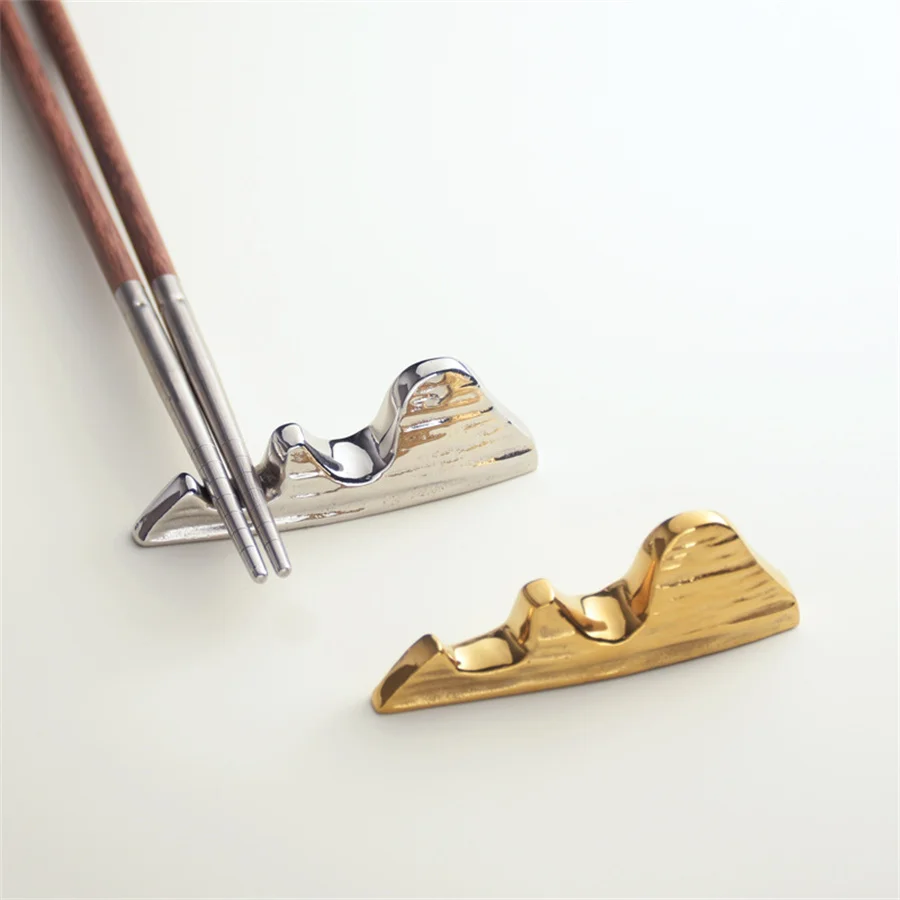 Palace Ice Cracked Mountain Shaped Chopstick Holder, Public Chopstick Spoon Holder, 304 Stainless Steel Pillow Chopstick Holder