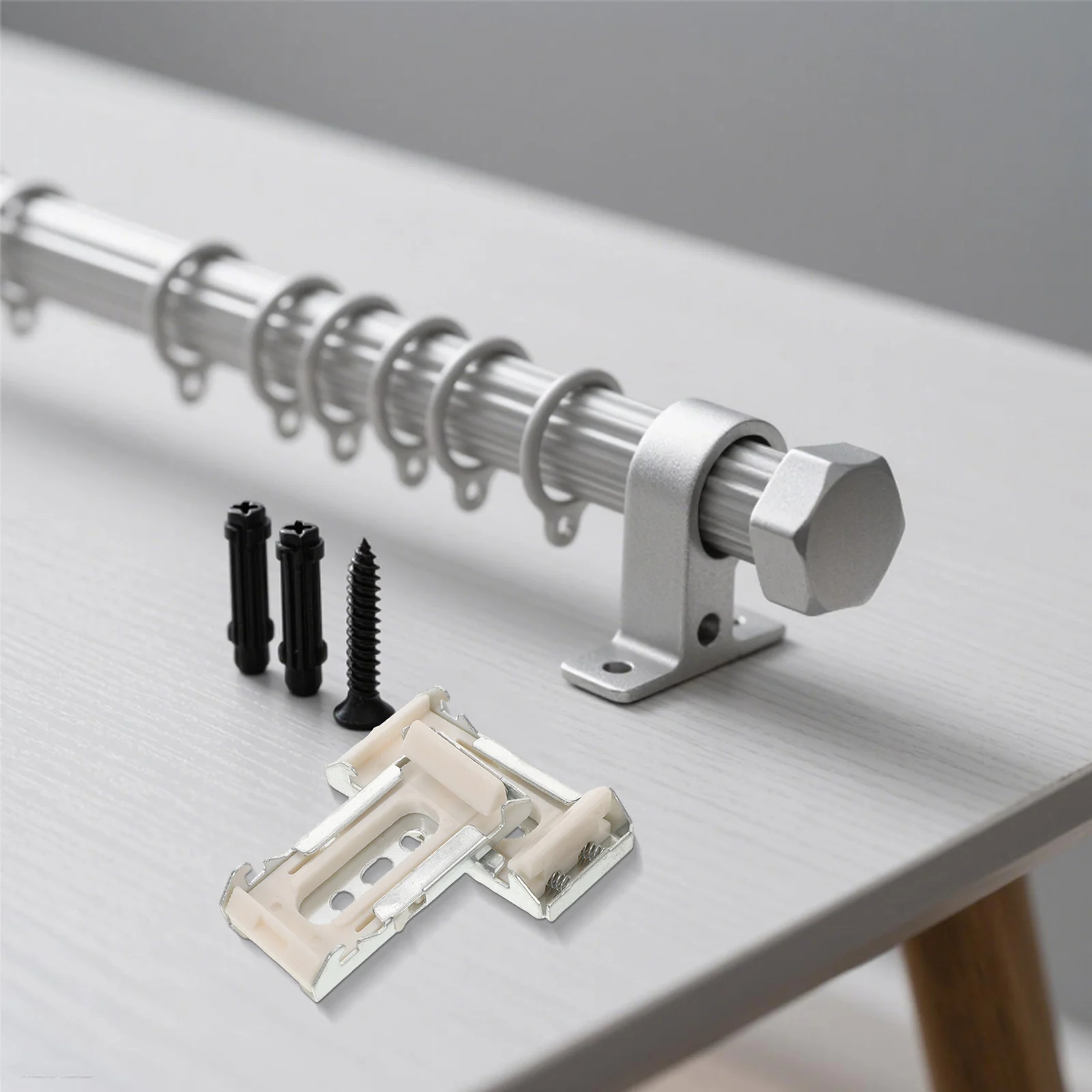 

4Pcs Window Curtain Installation Brackets Replacement Mounting Hardware for 3.55-3.62cm Curtain Tracks Ceiling Blind Shade