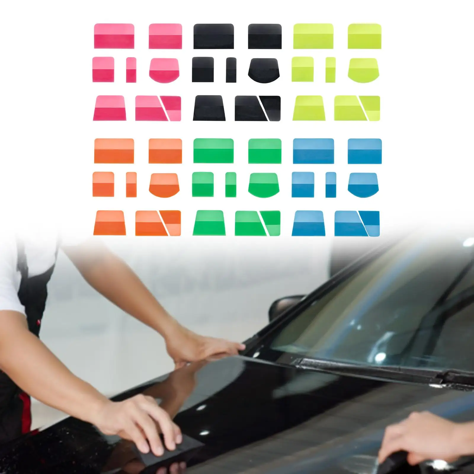 8x PPF Squeegees for Film Installations Automotive Protection Mirror Water Wiping Household Cleaning Windshield Cleaning