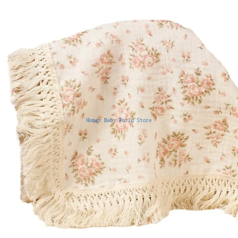 B2QD طبقة مزدوجة القماش القمامة مع هامش ، ناعم وملف من منشفة الحمام من منشفة التفاف 100 × 120 سم/80 × 65 سم