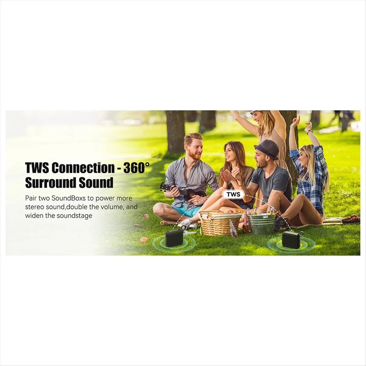 

Bluetooth-колонки TWS 10 Вт с улучшенным басом, портативный уличный беспроводной динамик, 30 часов, IP7, водонепроницаемый динамик для душа BT5.3 B