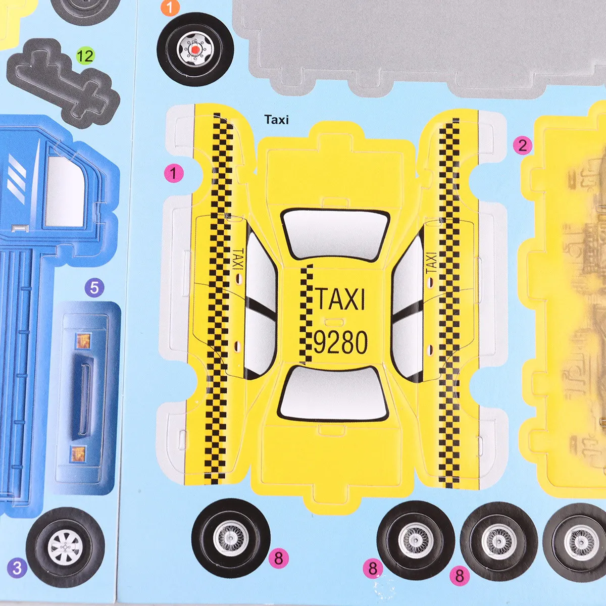 8Pcs 3D Car Paper DIY Craft Kit Fine Motor Skills Development Puzzle for Boys Girls Educational Playtime Learning