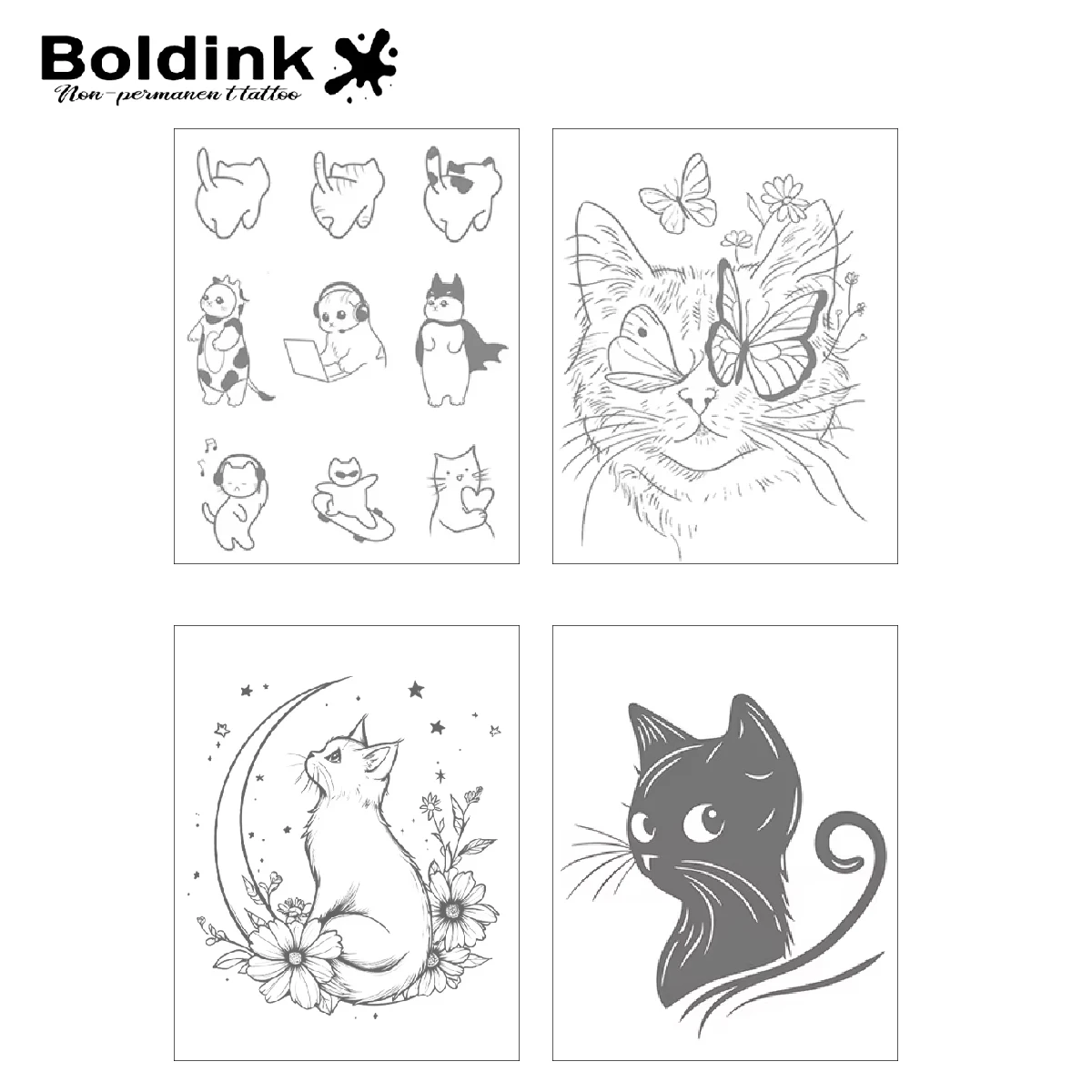 

Наклейки Boldink Mystical Cat Paw — формула растительного сока, полупостоянные. Магия на растительной основе, водонепроницаемая, 2-3 недели. ​