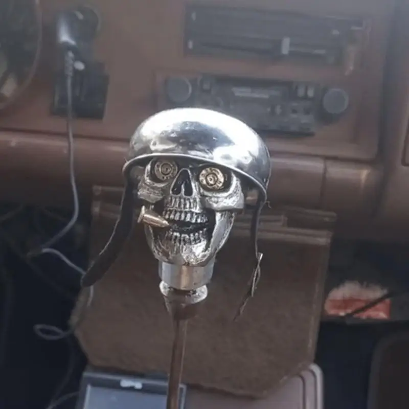 Skulls Soldier Grip-Handcrafted Gear Knob,Sliver Devil Skulls Car Stick Shifter Handle,Skeleton Style Automatic Transmissions