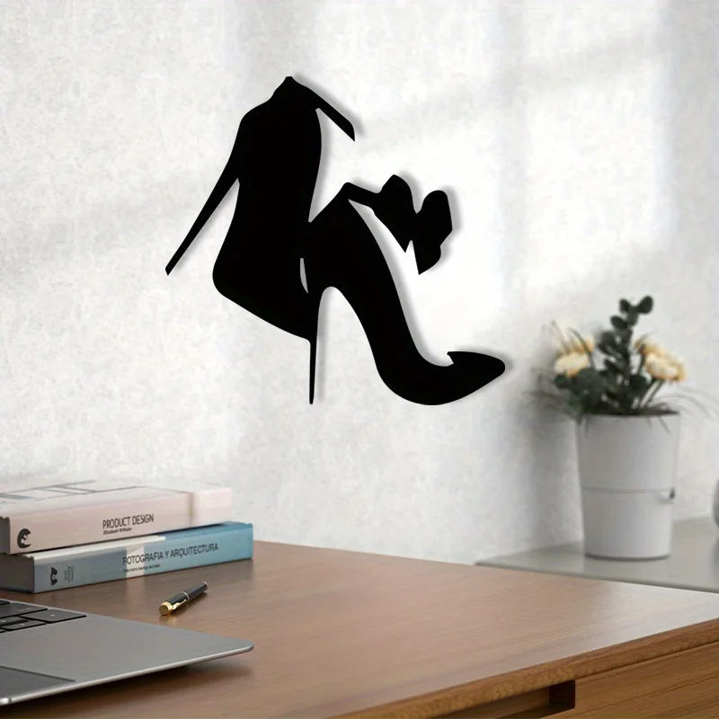 1pc High Heel Metal Wall Art, High Heel Statue Mural, Perfect for Bedroom Wall, Easter Decor