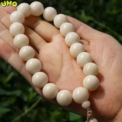 Natural White Jade Bodhi Root 18pcs seed Hemp Rope Hand String Buddha Beads Holding Eighteen Seed Buddha Beads Rosary Bracelet