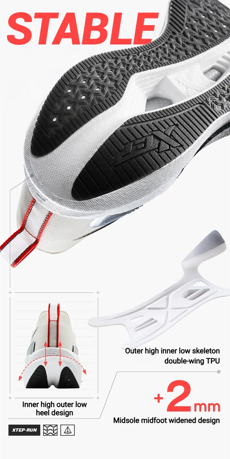 XTEP 2000km 5.0 Professional Marathon Running Shoes Cushioned Breathable Lightweight Youth Sports Shoes 874119110023