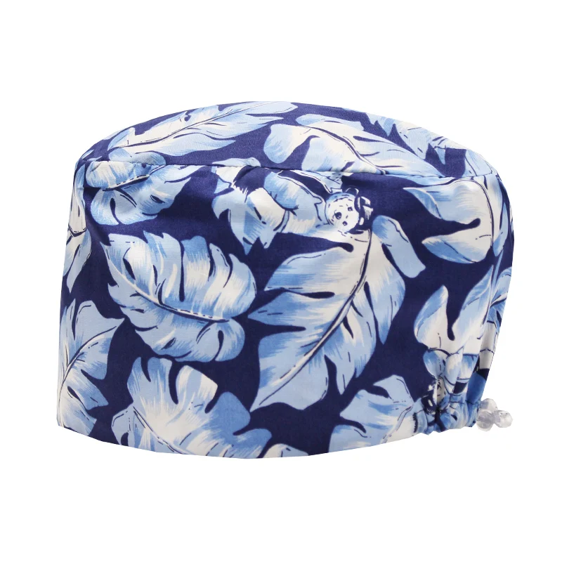Wholesale Cartoon Printed Surgical Hat Veterinary Care Nursing Caps Beauty Salon Dentistry Doctors Adjustable Scrub Hats K1013