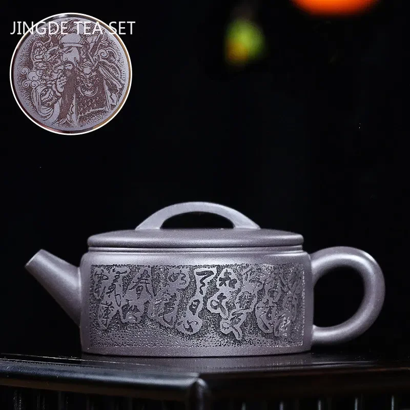 

Master Hand Carving Filter Beauty Kettle Chinese Yixing Purple Clay Tea Pot Raw Ore Azure Mud Teaware Zisha Tea Infuser 160ml