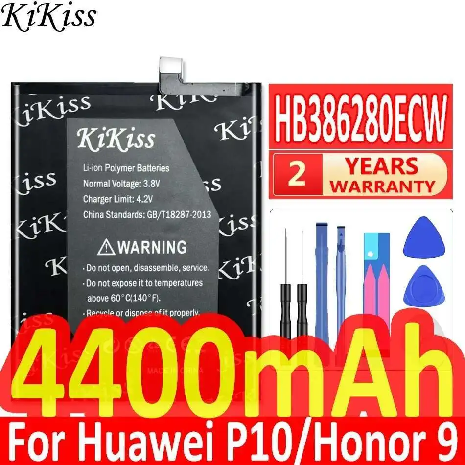 

For Huawei Ascend P10 Honor 9 Stf-L09 Stf-AL10 High Capacity 4400Mah Mobile Phone Battery Performance HB386280ECW