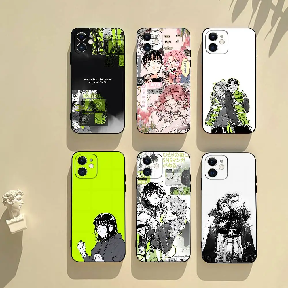 حافظة هاتف Aya Osawa Mitsuki Koga T-MitsuAya حافظة هاتف سوداء لهاتف آيفون 17/16/15/13/14 Pro Max/ 11 Plus/X/Xr/Xs Max 13 mini