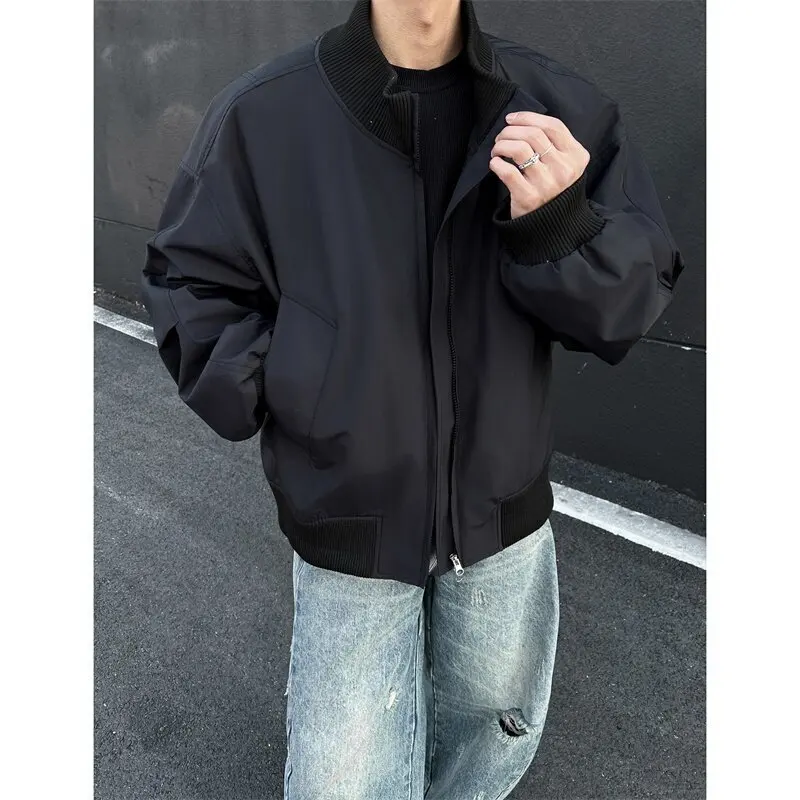 Spring Black Jacket Men Fashion Casual Baseball Jacket Men Streetwear Hip-hop Loose Bomber Jacket Men Oversized Jackets Coat