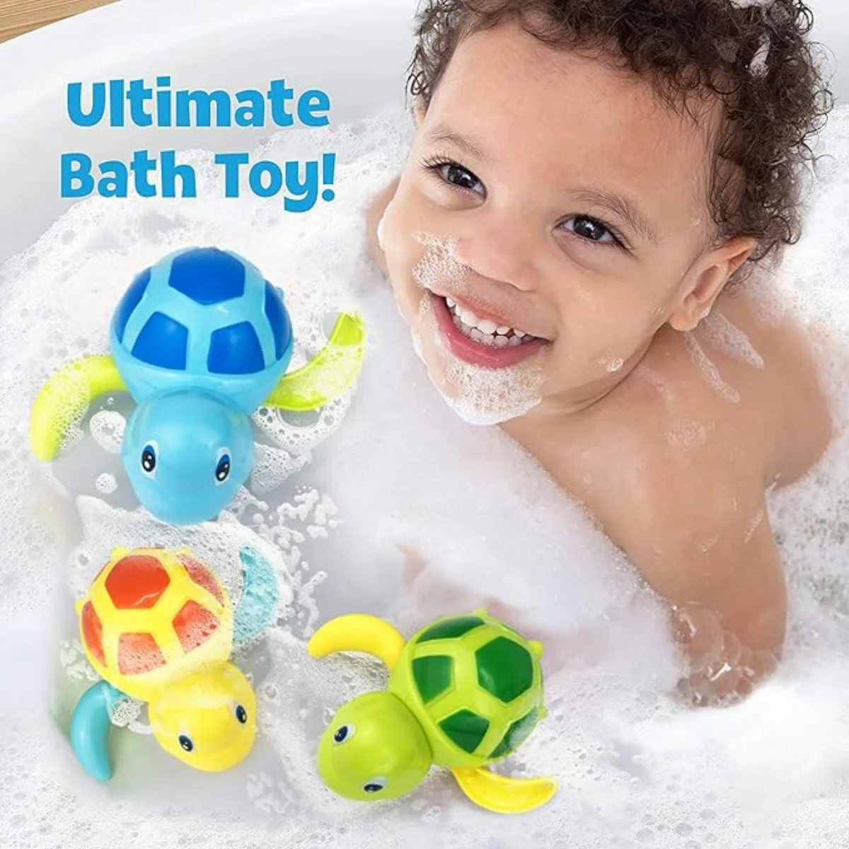 

3pcs Wind-Up Swimming Turtle Bath Toys Set for Youngsters 1-5 Years - Perfect Gift for Christmas, Halloween, Thanksgiving