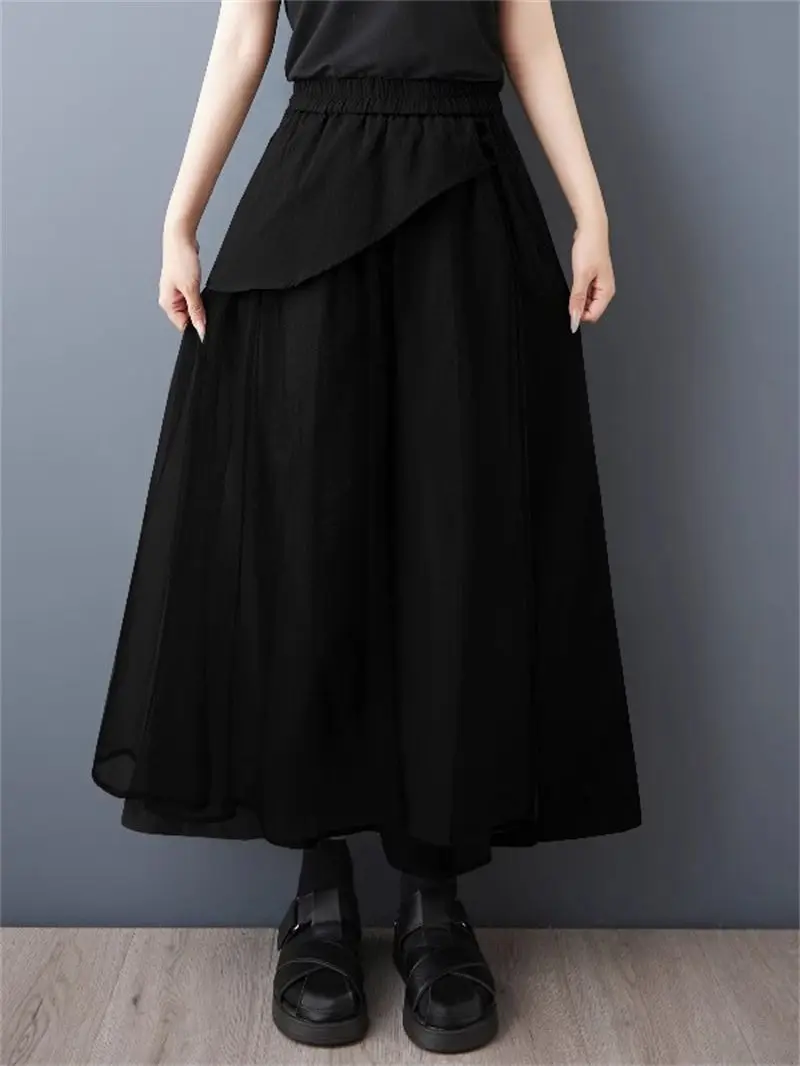 

Летняя коллекция 2024, новые японские сетчатые повседневные брюки для женщин, универсальные свободные брюки в ленивом стиле, широкие брюки g1195