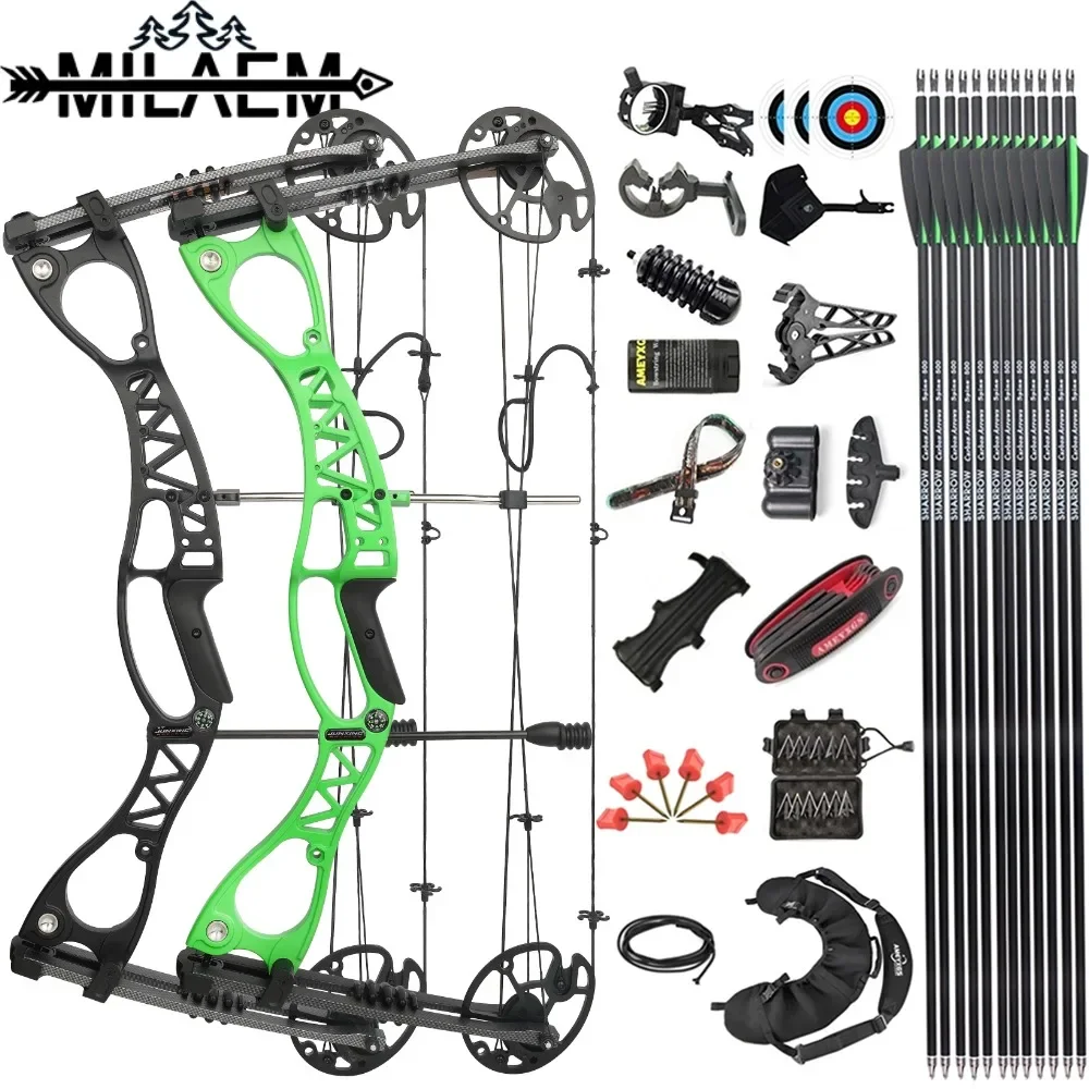 

M126 Archery Compound Bow Set 0-70lbs Adjustable Let-off 80% Arrow IBO Speed 320 Outdoor Competitive Hunting Shooting Pulley Bow