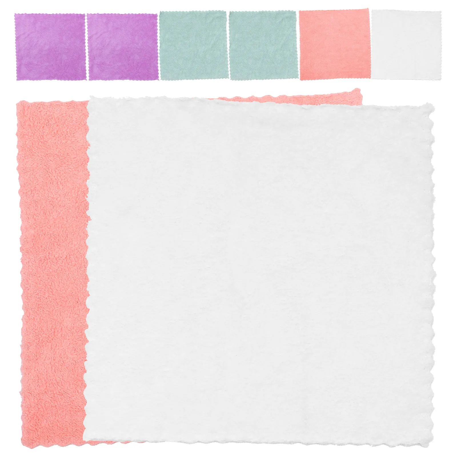 

8Pcs Coral Fleece Square Towels Soft Absorbent Washcloths Face Bath Hair Sweat Durable Cleaning Wash Cloths Absorption Towel