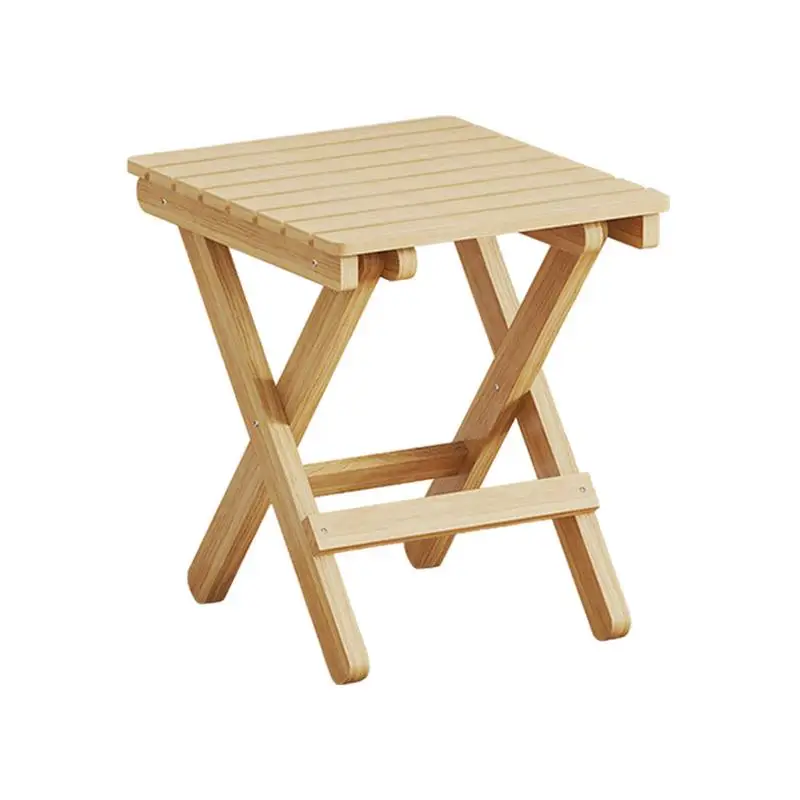 

Small Folding Stool Portable Wooden Step Stool Lightweight Portable Wooden Fold Up Stool Foldable Footstool Camping Accessories