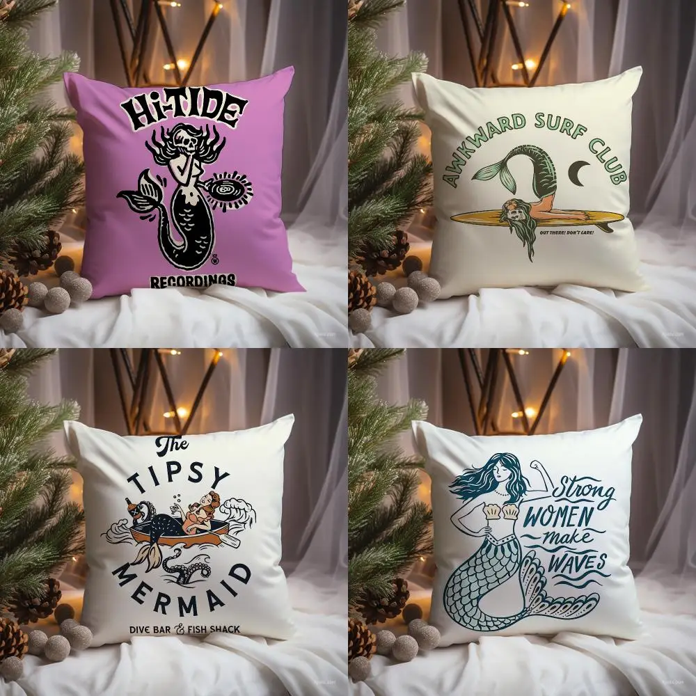 Mermaid Human Cushion Cover Premium Comfort Reversible Pillow Cove -Two in One Design for Any Room & Car Interior