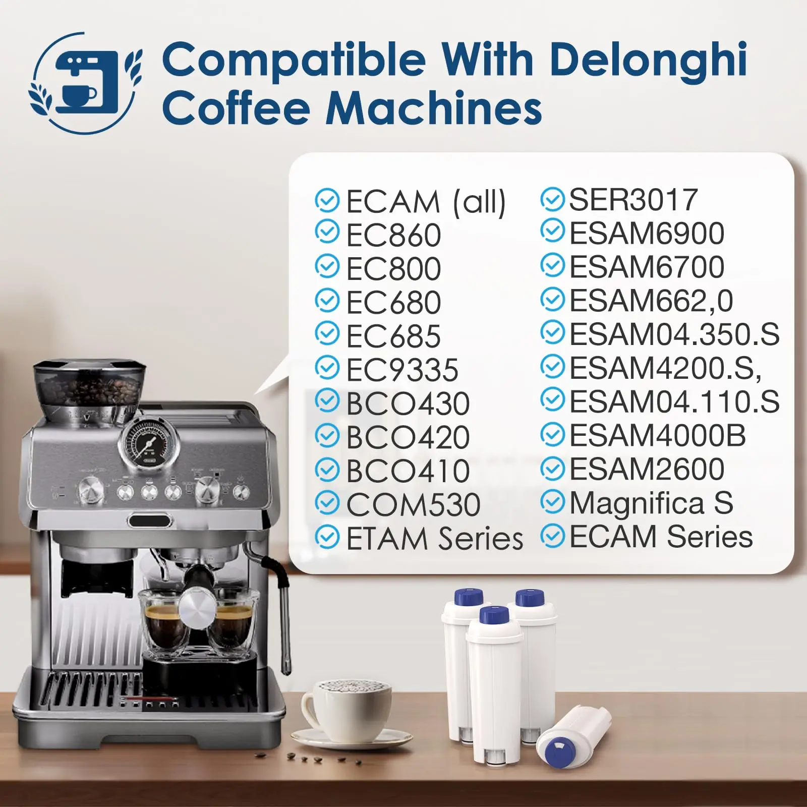 Picture 4: 2/4/6/8/10Pcs Filter for Delonghi Coffee Machine Dlsc002 Water Filter for Delonghi Magnifica evo, Dinamica, Eletta, ECAM, ESAM